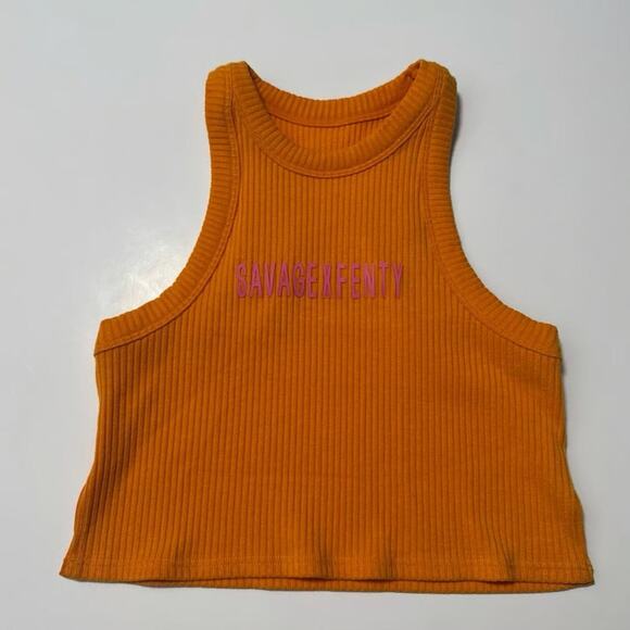 Savage X Fenty Essential Heavy Rib Cropped Logo Tank - Picture 1 of 5